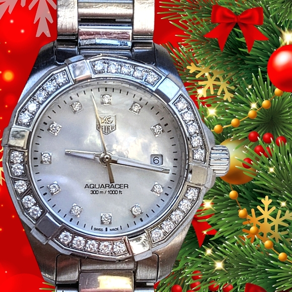 Tag Heuer Diamond Women's watch bezel Aquaracer Authentic Beautiful - Picture 7 of 16